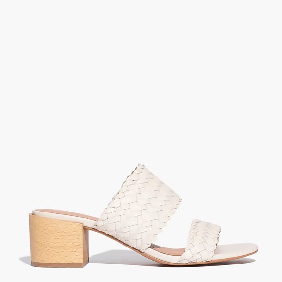 The Kiera Mule Sandal in Woven Leather - Pale Oyster - Size 8 - Picture 3 of 9